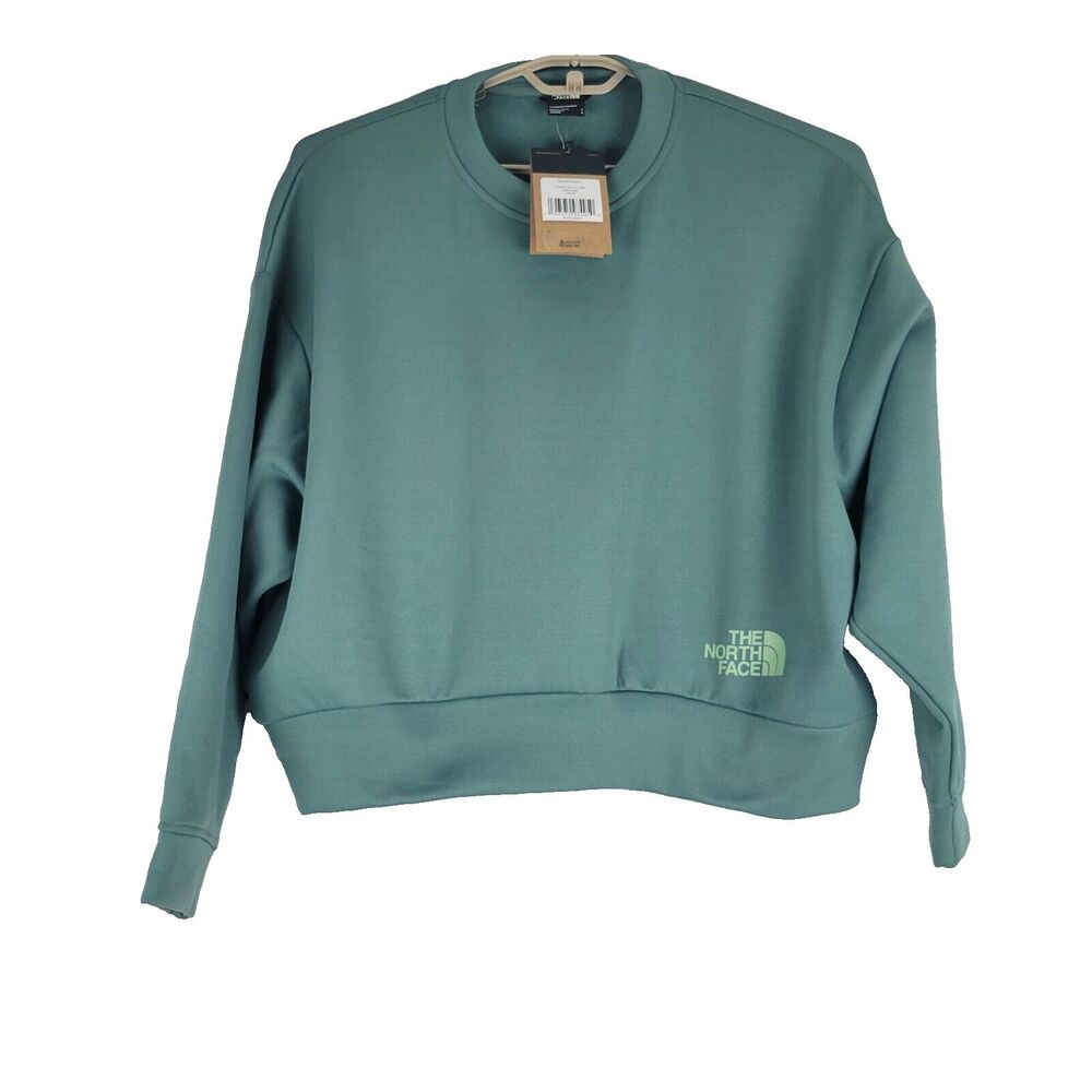 The North Face Women's Oversized Fleece Crew Sweatshirt L Dark Sage Green NWT
